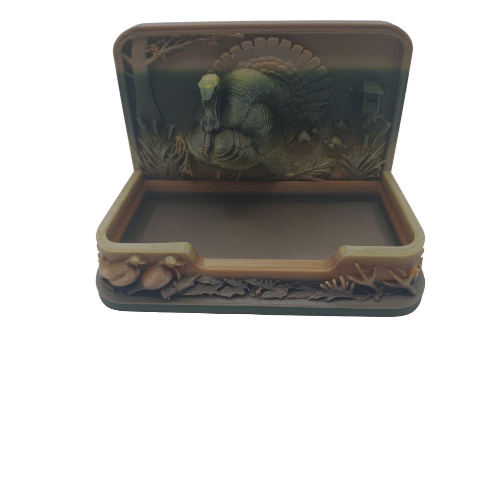 Wild Turkey 3D Printed Business Card Holder Strutting Tom Rustic Lodge Decor